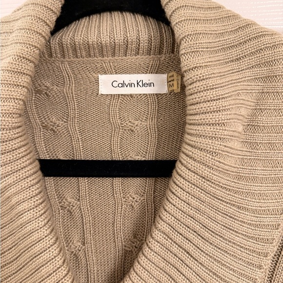 Calvin Klein Beige Cable Knit Sweater Dress - Picture 3 of 4